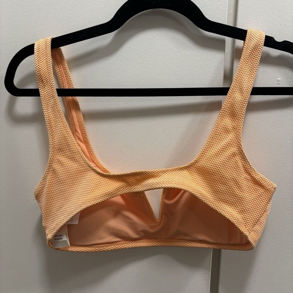 NWT Aerie Sz Medium 2PC Swim Set Orange V Wire Bra High Waisted Bottoms Bikini - Picture 3 of 10